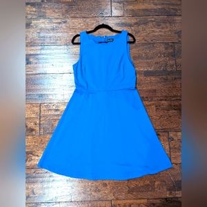 Nicole Miller Cobalt Blue Scalloped Trim Dress (L)